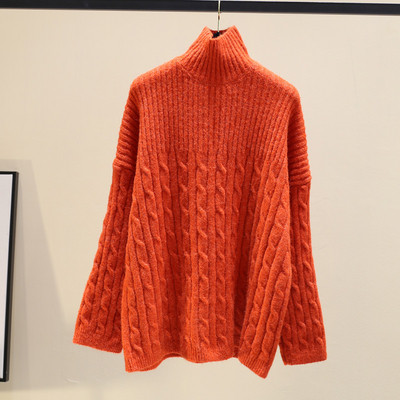 Χειμερινό γυναικείο πουλόβερ με υψηλό κολάρο  σε διάφορα χρώματα