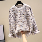 Modern női téli pulóver kerek nyakkivágással