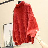 Γυναικείο casual πουλόβερ με υψηλό κολάρο - διάφορα χρώματα