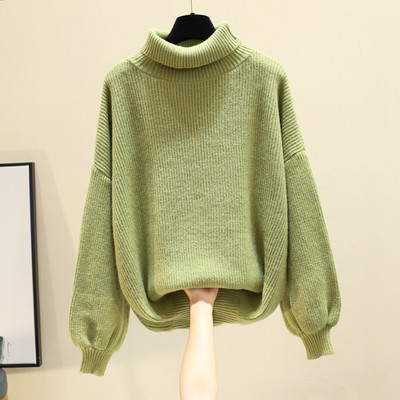 Γυναικείο casual πουλόβερ με υψηλό κολάρο - διάφορα χρώματα