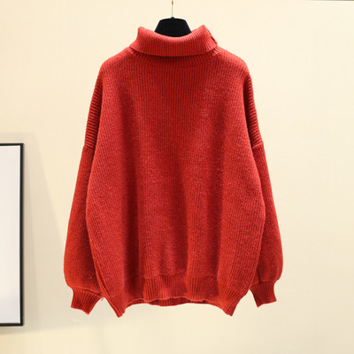 Γυναικείο casual πουλόβερ με υψηλό κολάρο - διάφορα χρώματα