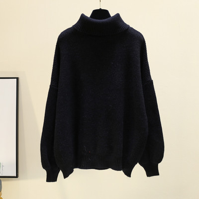 Γυναικείο casual πουλόβερ με υψηλό κολάρο - διάφορα χρώματα