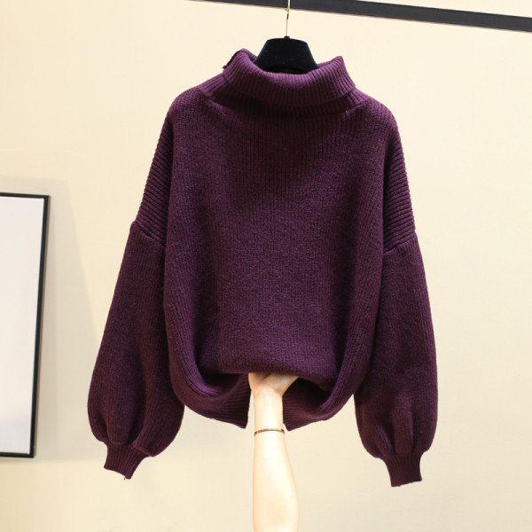 Γυναικείο casual πουλόβερ με υψηλό κολάρο - διάφορα χρώματα