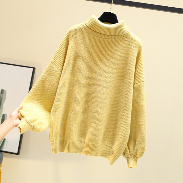 Γυναικείο casual πουλόβερ με υψηλό κολάρο - διάφορα χρώματα