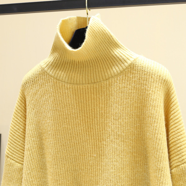 Γυναικείο casual πουλόβερ με υψηλό κολάρο - διάφορα χρώματα