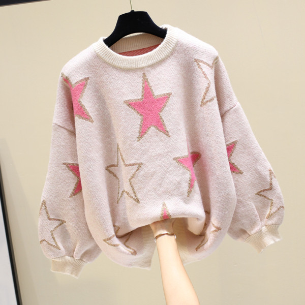 Μοντέρνο γυναικείο πουλόβερ με πολύχρωμα κεντήματα