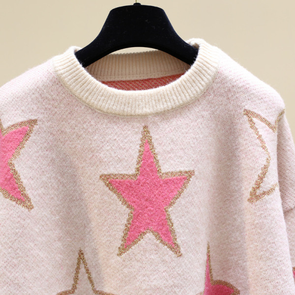 Μοντέρνο γυναικείο πουλόβερ με πολύχρωμα κεντήματα