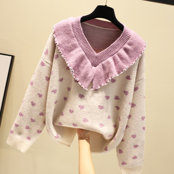 Női alkalmi pulóver spitz nyakkivágással, több színben