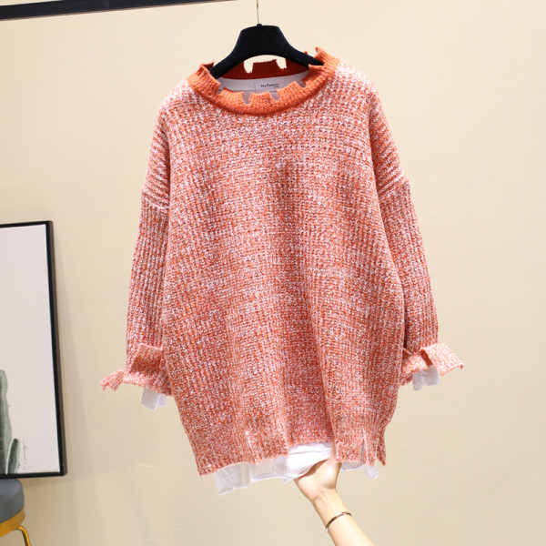 Χειμερινό γυναικείο πουλόβερ  με σκισμένα μοτίβα σε διάφορα χρώματα