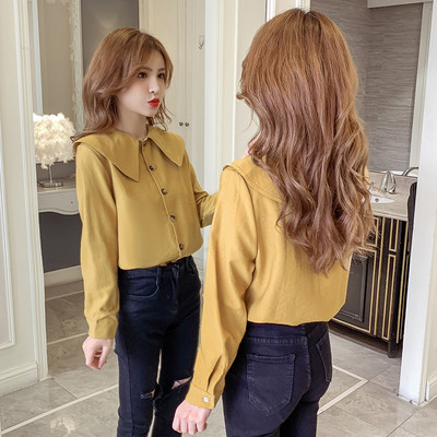 Ένα μοντέρνο γυναικείο πουκάμισο με μακριά μανίκια και κουμπιά σε τρία χρώματα