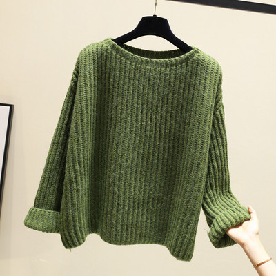 Vastag női pulóver több színben, kerek nyakkivágással