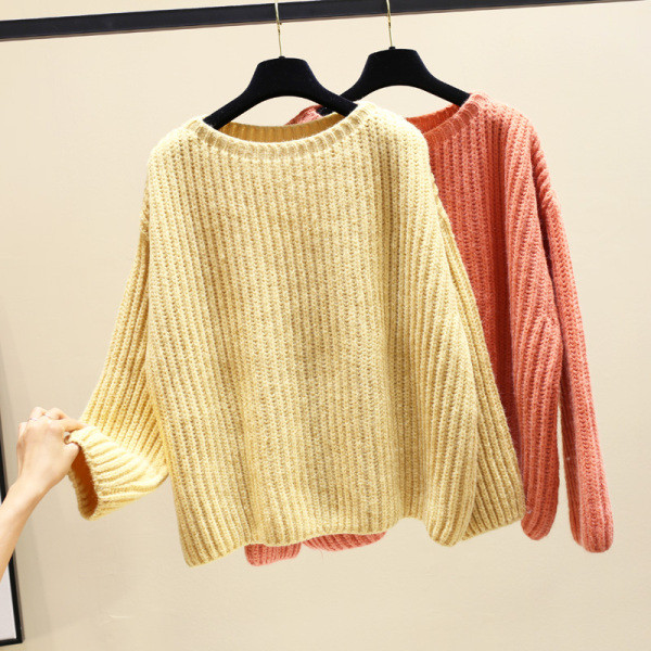 Vastag női pulóver több színben, kerek nyakkivágással