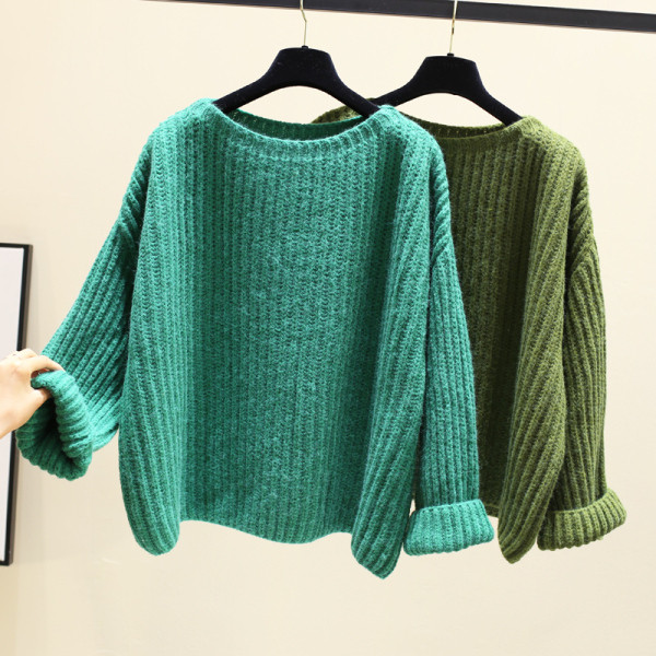 Vastag női pulóver több színben, kerek nyakkivágással