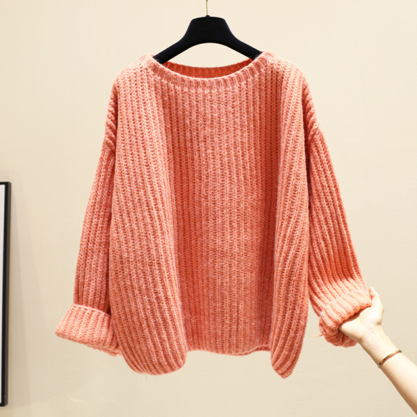 Vastag női pulóver több színben, kerek nyakkivágással