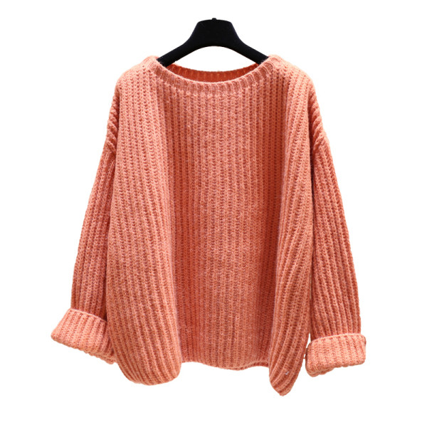 Vastag női pulóver több színben, kerek nyakkivágással