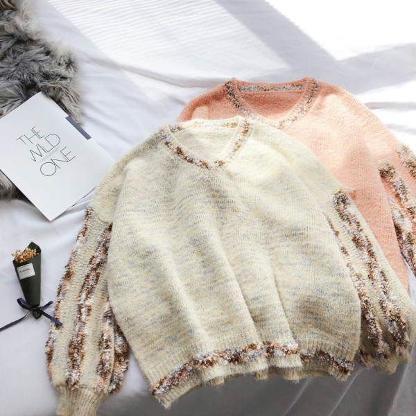 Női téli pulóver kerek nyakkivágással - több színben