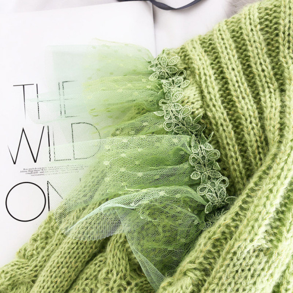 Χειμερινό γυναικείο πουλόβερ με τούλι σε διάφορα χρώματα