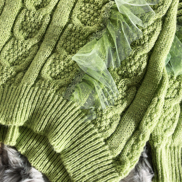 Χειμερινό γυναικείο πουλόβερ με τούλι σε διάφορα χρώματα