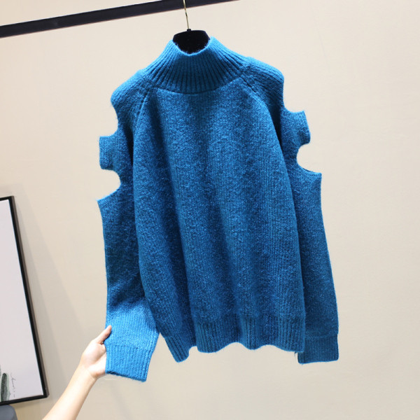 Μοντέρνο γυναικείο πουλόβερ με σκισμένα μοτίβα