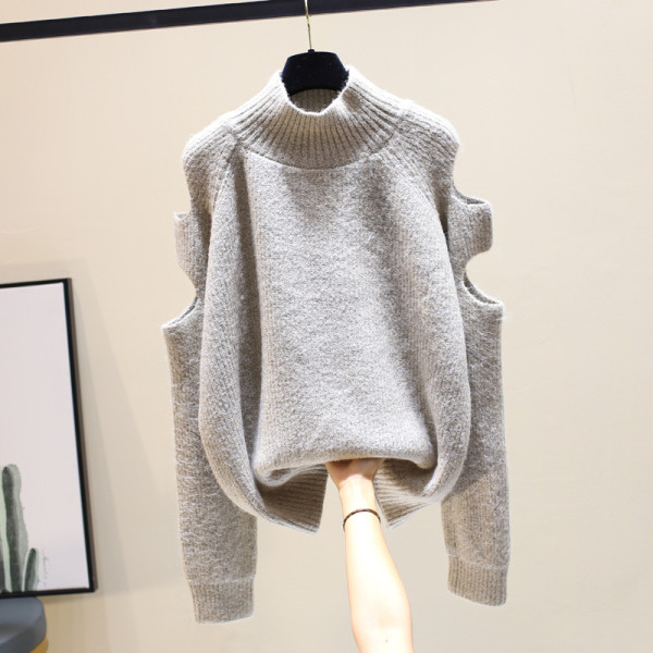 Μοντέρνο γυναικείο πουλόβερ με σκισμένα μοτίβα