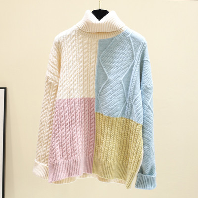 Női téli pulóver magas pólógallérral