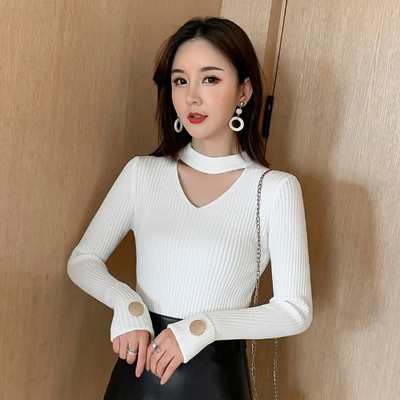 Női blúz négy színben V-nyakú és hosszú ujjú