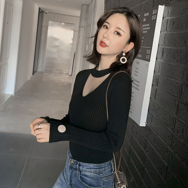 Női blúz négy színben V-nyakú és hosszú ujjú