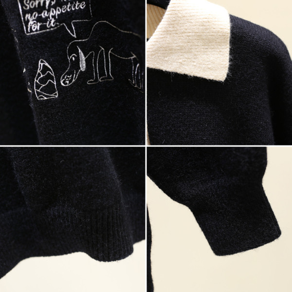 Női alkalmi blúz klasszikus gallérral és rátéttel