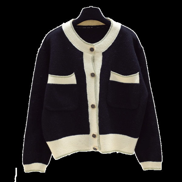 Női alkalmi mellény zsebekkel és kerek nyakkivágással