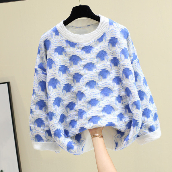 Γυναικείο μοντέρνο πουλόβερ για το χειμώνα με στρογγυλη λαιμόκοψη σε διάφορα χρώματα