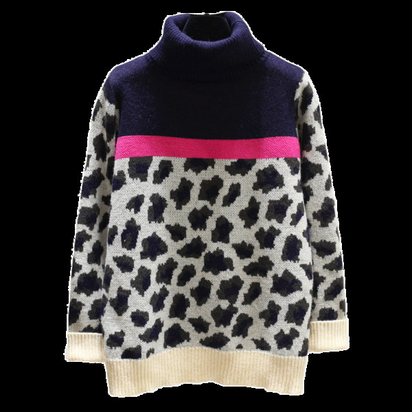 Γυναικείο κομψό πουλόβερ με ψηλό κολάρο 