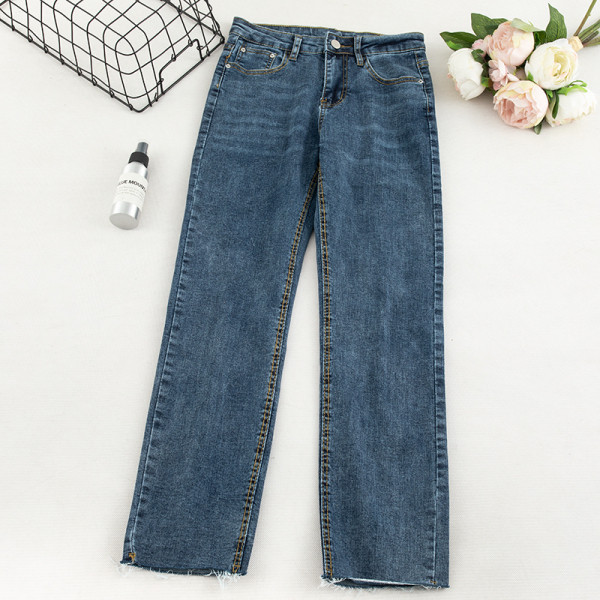 Modern női farmer négy színben, zsebekkel, magas derékkal