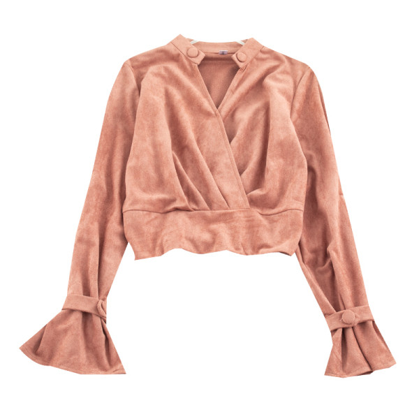 Aktuális női blúz öt színben, V-nyakkal