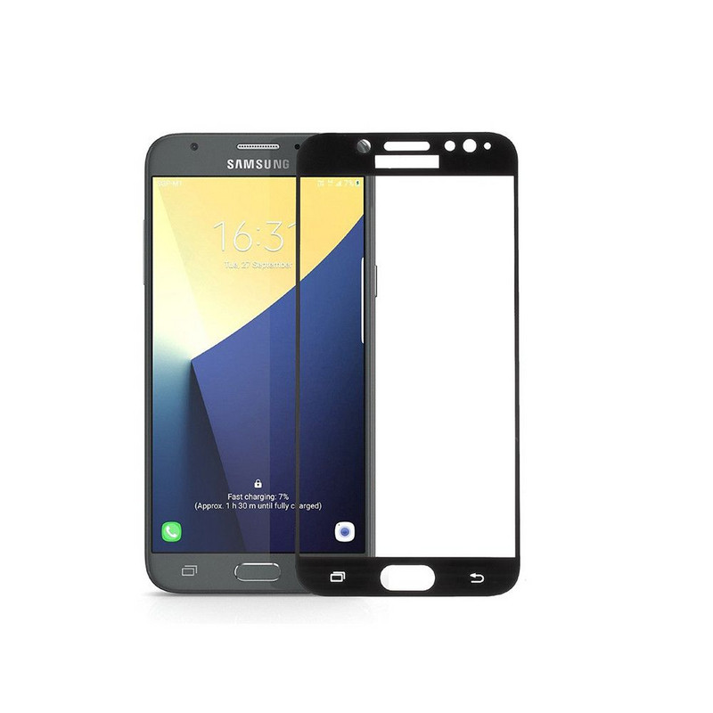 Заоблен стъклен протектор 3D Full Cover за Samsung Galaxy S6 Edge Plus, Черен