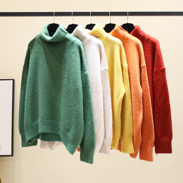 Ασύμμετρη μοτίβο γυναικείου πουλόβερ - διάφορα χρώματα