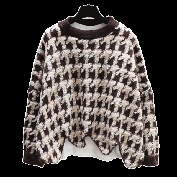 Μοντέρνο ασύμμετρο  γυναικείο πουλόβερ 