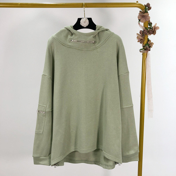 Καθημερινό φαρδύ φούτερ με κουκούλα