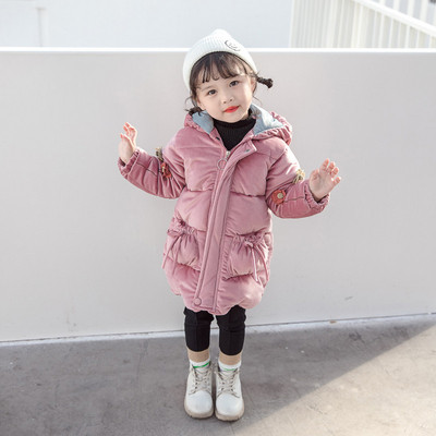 Μοντέρνο παιδικό μπουφάν με τρισδιάστατα στοιχεία για κορίτσια