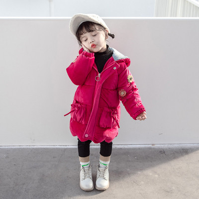 Μοντέρνο παιδικό μπουφάν με τρισδιάστατα στοιχεία για κορίτσια