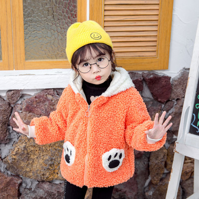 Casual  παιδικό μπουφάν για κορίτσια σε τρία χρώματα με τρισδιάστατα στοιχεία και κουκούλα