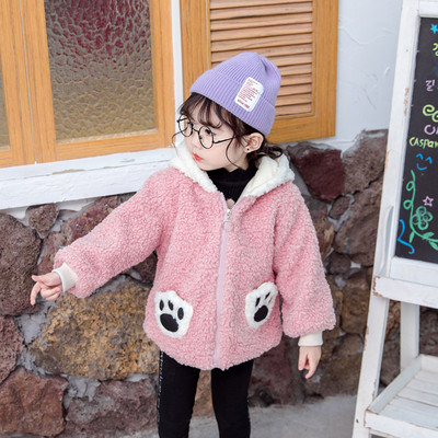 Casual  παιδικό μπουφάν για κορίτσια σε τρία χρώματα με τρισδιάστατα στοιχεία και κουκούλα