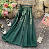 Lezser női hosszú széles nadrág, magas derékkal több színben