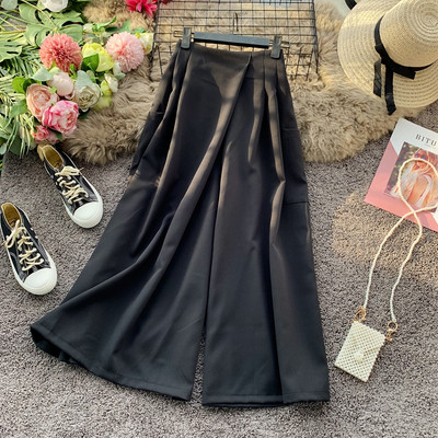 Lezser női hosszú széles nadrág, magas derékkal több színben