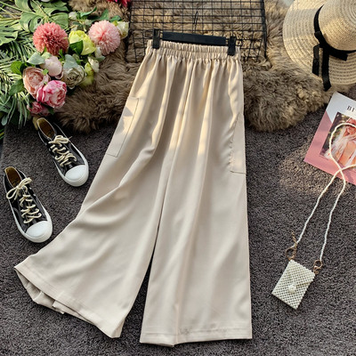 Lezser női hosszú széles nadrág, magas derékkal több színben