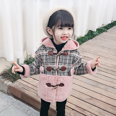 Παιδικό μοντέρνο παιδικό παλτό δύο χρωμάτων με κουμπιά και στοιχεία 3D