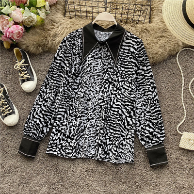 Modern női ing gombokkal, állatmintával három színben