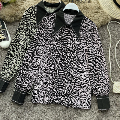 Modern női ing gombokkal, állatmintával három színben