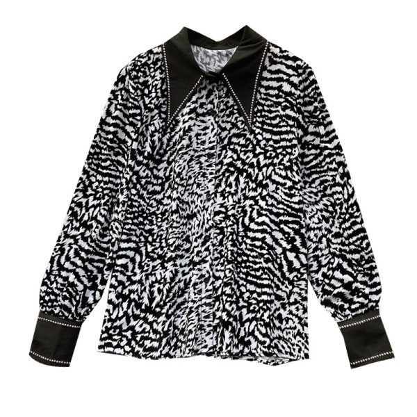 Modern női ing gombokkal, állatmintával három színben