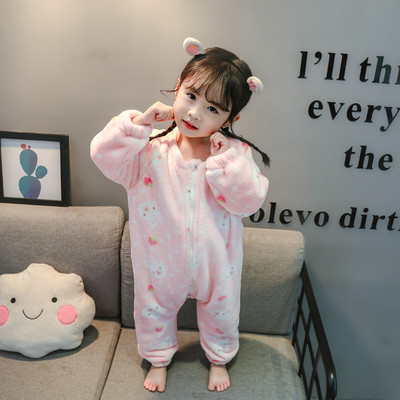 Παιδική πιτζάμεα σε ροζ και μπλε με φερμουάρ για κορίτσια