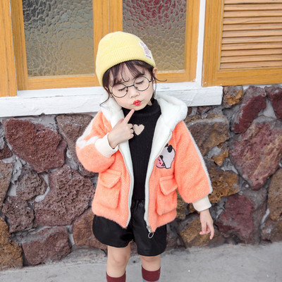 Napi gyerekkabát lányoknak két színben hímzéssel és zsebekkel